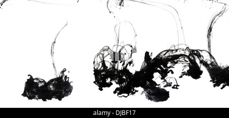 water and black ink lines Stock Photo
