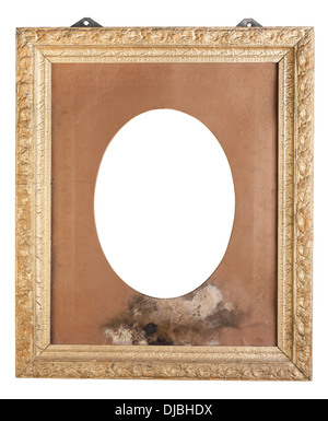 Antique gilt picture frame isolated on white background and clipping path Stock Photo