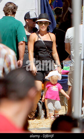 Pink aka Alecia Beth Moore, Willow Sage Hart and Carey Hart Pink enjoys a day with her family at a chili cook-off in Malibu Los Angeles, California - 02.09.12 Stock Photo