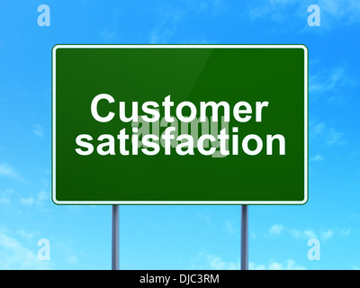 Customer satisfaction road sign Stock Photo - Alamy