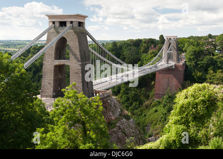 The Clifton Suspension Bridge spanning the Avon River in Bristol, England. Stock Photo