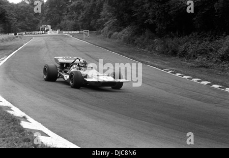 Francois Cevert in the Tyrrell March 701 at Stirling's Bend. British GP, Brands Hatch, England 18 July 1970. Stock Photo