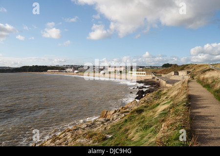 Whitmore Bay and Beach in Barry Island, Wales UK, welsh coast coastline British seaside landscape Stock Photo