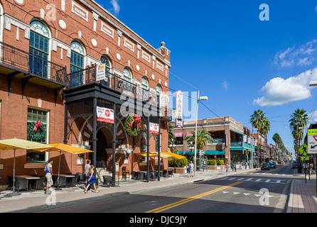 Shops, bars and restaurants on Seventh Avenue in historic Ybor City ...