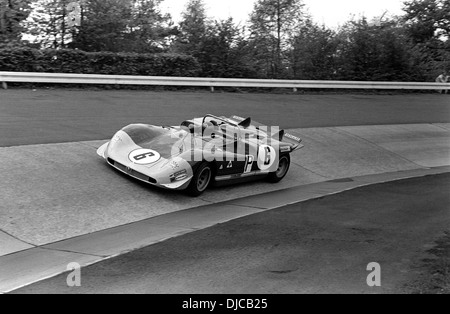 Stommelen-Piers-Courage's Alfa Romeo T33-3 at the Karussel. Nurburgring 1000kms, Germany 31 May 1970. Stock Photo