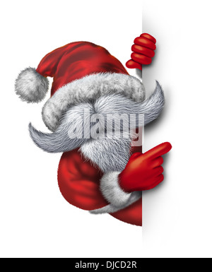 Santa Claus holding banner. Santa Claus holding blank sign illustration ...