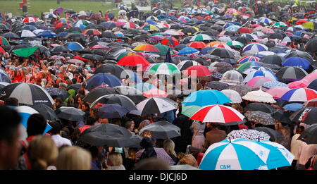 Atmosphere Steps performing live at Newmarket Racecourse Suffolk, England - 25.08.12 Stock Photo