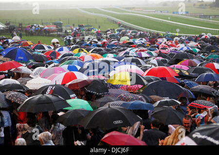 Atmosphere Steps performing live at Newmarket Racecourse Suffolk, England - 25.08.12 Stock Photo