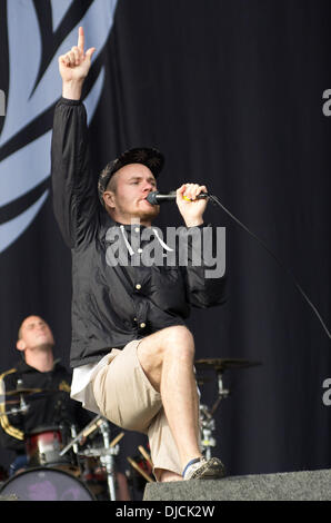 Rou Reynolds of Enter Shikari Leeds Festival 2012 held at Bramham Park - Performances - Day Three Leeds, England - 26.08.12 Stock Photo