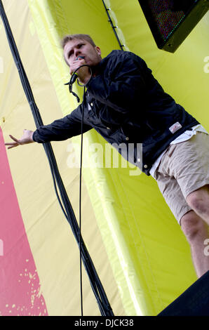 Rou Reynolds of Enter Shikari Leeds Festival 2012 held at Bramham Park - Performances - Day Three Leeds, England - 26.08.12 Stock Photo