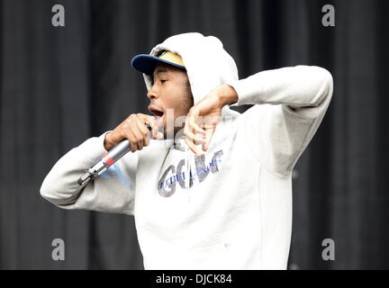 Odd Future Wolfgang Kill Them All (OFWKTA) Leeds Festival 2012 held at Bramham Park - Performances - Day Three Leeds, England - 26.08.12 Featuring: Odd Future Wolfgang Kill Them All (OFWKTA) Where: Leeds, United Kingdom When: 26 Aug 2012 Stock Photo