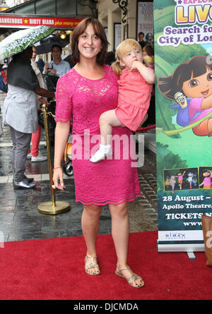 Natalie Cassidy and daughter Eliza Celebrity & Press Performance of Nickelodeon's Dora the Explorer at the Apollo Theatre - arrivals London, England - 29.08.12 Stock Photo