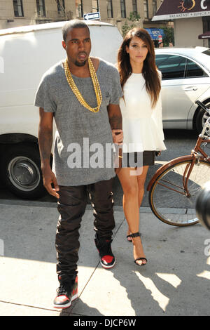 Kim Kardashian and Kanye West are seen out and about during the 65th ...