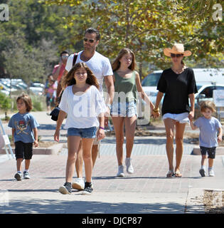 Brooke Burke, husband David Charvet, and their children head to a Labor Day weekend chili cookoff in Malibu Los Angeles, California - 01.09.12 Stock Photo