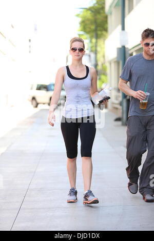 Jennifer Lawrence leaving the gym Los Angeles, California - 14.08.12 Stock Photo