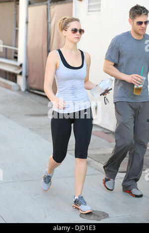 Jennifer Lawrence leaving the gym Los Angeles, California - 14.08.12 Stock Photo