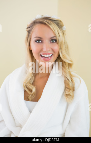 Beautiful happy bride smiling at camera Stock Photo