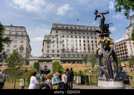 Goddess Diana statue by E. J. Clack in Green Park, London, UK Stock Photo