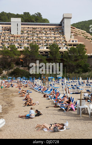 beach at port de sant miguel, sant joan de labritja, ibiza, spain Stock Photo