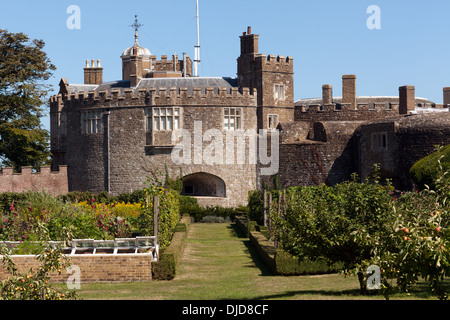 View of Walmer Castle, from the Kitchen Garden, Walmer, Deal, Kent, UK. Stock Photo