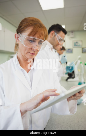 Mature woman using her tablet Stock Photo