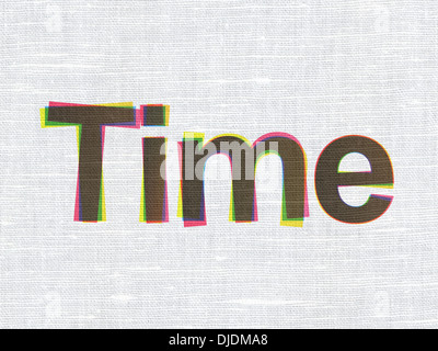 Timeline concept: Time on fabric texture background Stock Photo