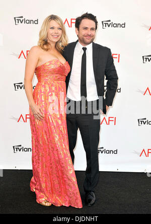 Mary Elizabeth Ellis, Charlie Day, at the 40th AFI Life Achievement Award honoring Shirley MacLaine held at Sony Pictures Studios Culver City, California - 07.06.12 Stock Photo