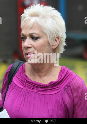 Denise Welch leaves the ITV studios after presenting 'Loose Women