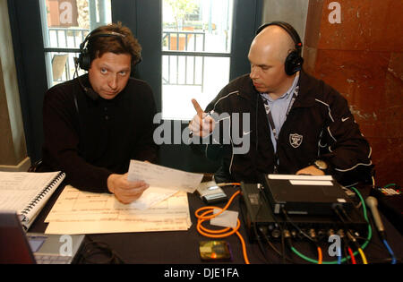 Oakland, California, USA. 25th Aug, 2012. Tom Flores, Greg Papa, Jim  Plunkett doing television spot before game on Saturday, August 25, 2012, in  Oakland California. Raiders defeated the Lions 31-20 in a