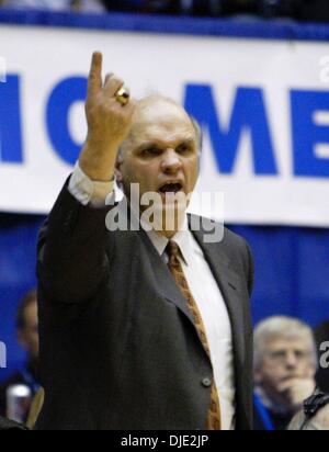 Mar 11, 2004; Dayton, OH; USA; Hawks coach PHIL MARTELLI calls an offensive play in the 2nd half of the Atlantic 10 Championship Quarterfinal Round between the 27-0 Saint Joseph's Hawks and the Xavier Musketeers in Dayton, Ohio, Thursday, March 11, 2004. Xavier defeated the #1 ranked and undefeated St. Joseph's Hawks 87-67. Stock Photo