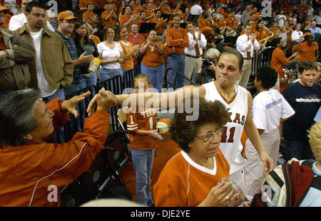 Mar 23, 2004; Austin, TX, USA; Senior STACY STEPHENS of Texas is greeted by fans after the Longhorns defeated Michigan State during second round of the NCAA Women's basketball tournament in Austin on Tuesday, March 23, 2004. Stock Photo