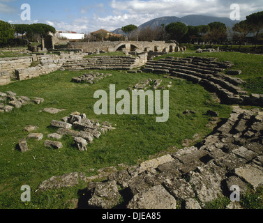 Italy. Paestum. Roman Amphitheater. Ruins. 1st century B.C.. Campania. Southern Italy. Stock Photo