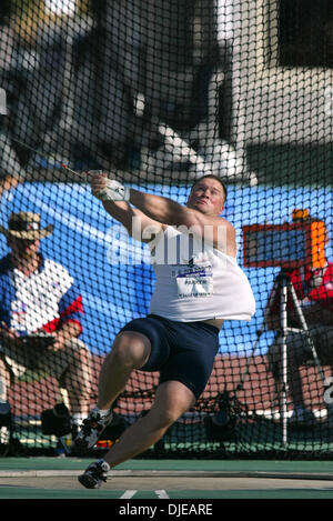 Jul 12, 2004; Sacramento, CA, USA; JAMES PARKER won the mens hammer with a throw of 77.58 meters on day four of the 2004 U.S. Track and Field Trials at Hornet Stadium. Stock Photo