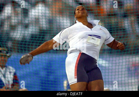 Jul 12, 2004; Sacramento, CA, USA; ARETHA HILL wins with a toss of 63.55 meters on day four of the 2004 U.S. Track and Field Trials at Hornet Stadium. Stock Photo