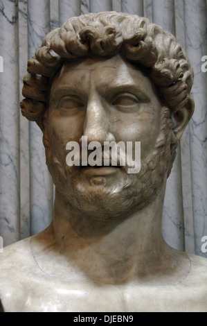 Publio Aelio Hadrian (76-138). Roman Emperor (117-138). Bust. From Sant'Angelo Castle. Vatican Museums. Vatican City. Stock Photo