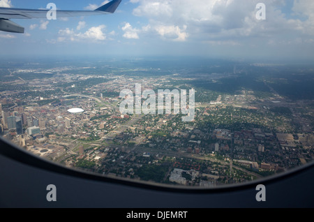 Panoramic view of Minneapolis from airplane window. Minneapolis Minnesota MN USA Stock Photo