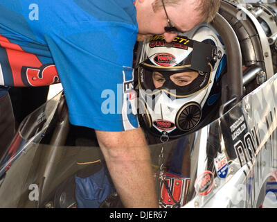 Oct 07, 2007 - Dinwiddie, VA, USA - MELANIE TROXEL, NHRA Top Fuel driver during the Powerade Drag Racing Series 'NHRA Torco Racing Fuels Nationals.' (Credit Image: © Timothy L. Hale/ZUMA Press) Stock Photo