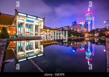 Taipei, Taiwan cityscape at Sun Yat-Sen Memorial Hall. Stock Photo