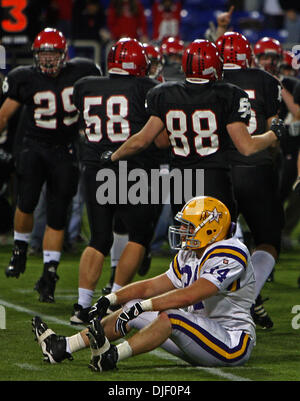 Nov 23, 2007 - Minneapolis, Minnesota, USA - Cretin-Derham Halls KEVIN TRACY sat on the turf for a moment after the game as Eden Prairie players celebrated behind him after their 50-21 victory in the Class 5A Championship game of the 2007 Minnesota State High School State Football Tournament at the Metrodome Friday, November 23.  (Credit Image: © Jim Gehrz/Minneapolis Star Tribune/ Stock Photo