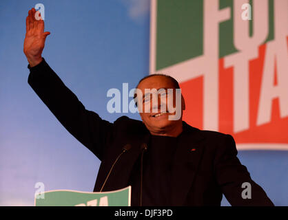 Rome, Italy. 27th November 2013. Italian former Prime Minister Silvio Berlusconi delivers a speech during the vote of senate in Rome, Italy on Nov. 27, 2013. The Italian Senate on Wednesday voted in favor of stripping former Prime Minister Silvio Berlusconi of his seat in parliament after the highest court made definitive a tax-fraud conviction against him in August. (Xinhua/Alberto Lingria/Alamy Live News) Stock Photo