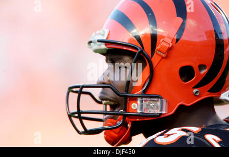 Cincinnati Bengals wide receiver Chad Johnson (85) gets tackled by Detroit  Lions cornerback Dre' Bly (32) in the first quarter December 18, 2005 at  Ford Field in Detroit. The Bengals defeated the