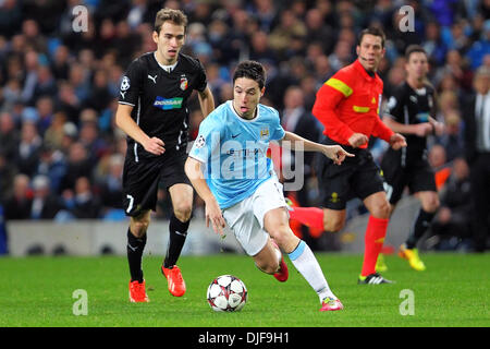 Manchester, UK. 27th Nov, 2013. Samir Nasri of Manchester City in action during the UEFA Champions League match Manchester City v Viktoria Plzen from The Etihad Stadium, Manchester Credit:  Action Plus Sports/Alamy Live News Stock Photo