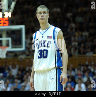 Feb 27, 2008 - Durham, North Carolina, USA - NCAA College Basketball: Duke Bluedevils (30) JON SCHEYER as the Duke Bluedevils defeated the Georgia Tech Yellow Jackets with a final score of 71-58 as they played at the Cameron Indoor Stadium located in Durham. (Credit Image: © Jason Moore/ZUMA Press) Stock Photo