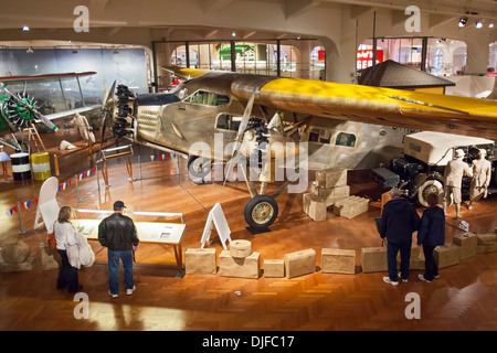 Dearborn, Michigan - The Ford Trimotor on display at the Henry Ford Museum. Stock Photo