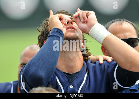 FIU Golden Panthers INF Garrett Wittels (10) pre game..The Texas A&M Aggies defeated the FIU Golden Panthers 17-3 in the NCAA regionals at Alex Rodriguez Park in Coral Gables, Florida. (Credit Image: © Ron Hurst/Southcreek Global/ZUMApress.com) Stock Photo