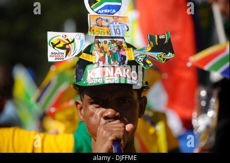 Jun. 09, 2010 - Johannesburg, Gauteng, South Africa - South Africans celebrate at the 'United We Shall Stand' rally for the South African national soccer team, Bafana Bafana. South Africa is hosting the FIFA World Cup, which begins June 11. (Credit Image: © Mark Sobhani/ZUMApress.com) Stock Photo