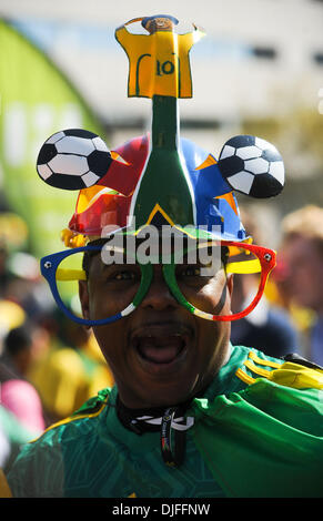 Jun. 09, 2010 - Johannesburg, Gauteng, South Africa - South Africans celebrate at the 'United We Shall Stand' rally for the South African national soccer team, Bafana Bafana. South Africa is hosting the FIFA World Cup, which begins June 11. (Credit Image: © Mark Sobhani/ZUMApress.com) Stock Photo