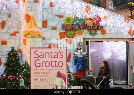 A Santa's Grotto in the Trafford Centre in Manchester, UK. Stock Photo