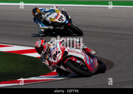 World SBK 2010 San Marino GP Misano World Circuit in Misano Adriatico Sunday Race 2...Fabrizio followed by Haslam. (Credit Image: © Andrea Ranalli/Southcreek Global/ZUMApress.com) Stock Photo