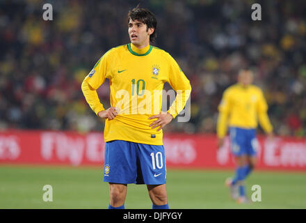 June 28, 2010 - Johannesburg, South Africa - Kaka of Brazil is seen during the 2010 FIFA World Cup soccer match between Brazil and Chile at Ellis Park Stadium on June 28, 2010 in Johannesburg, South Africa. (Credit Image: © Luca Ghidoni/ZUMApress.com) Stock Photo